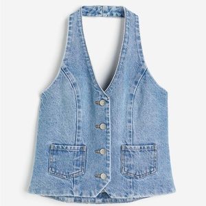 H&M denim halter neck top